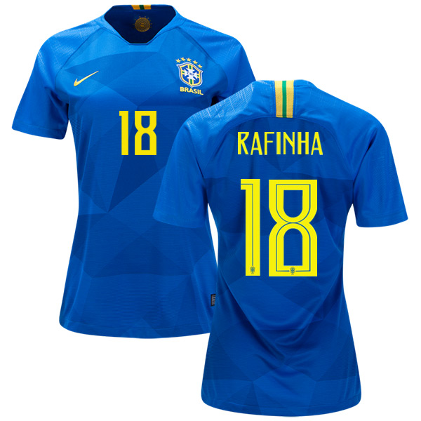 Women's Brazil #18 Rafinha Away Soccer Country Jersey